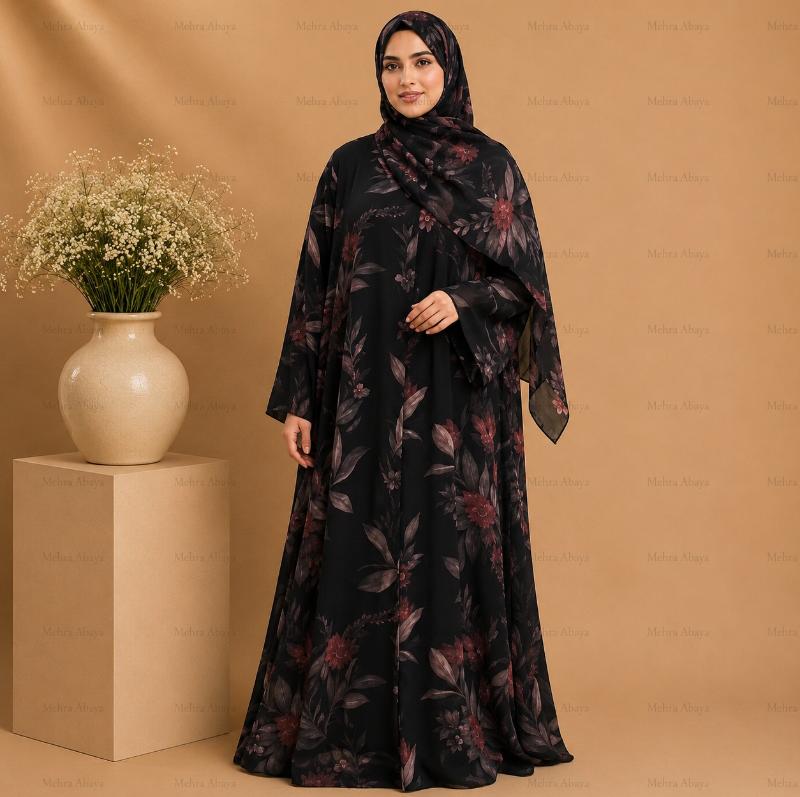 Double Shiffon Black Printed